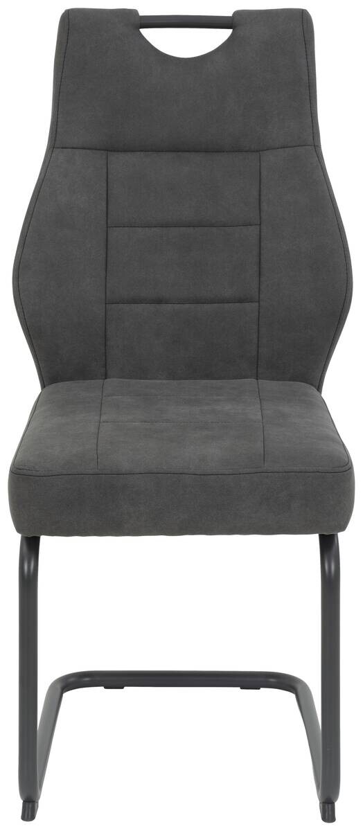 Schwingstuhl Linda II, 2er-Set anthrazit Metall Microfaser B/H/T: ca. 44x97x65 cm