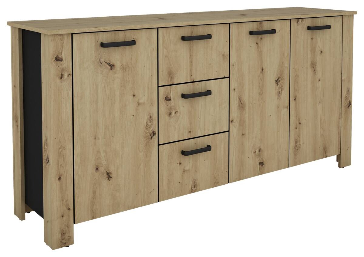 Sideboard FARO Eiche schwarz B/H/T: ca. 160x84x40 cm