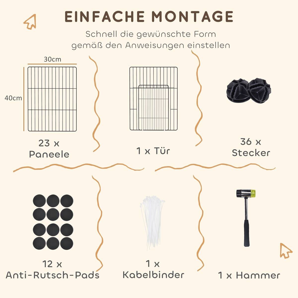 PawHut Kleintiergehege schwarz Stahl B/H/L: ca. 60x80x120 cm