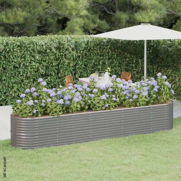 Hochbeet grau Stahl B/H/L: ca. 368x68x368 cm