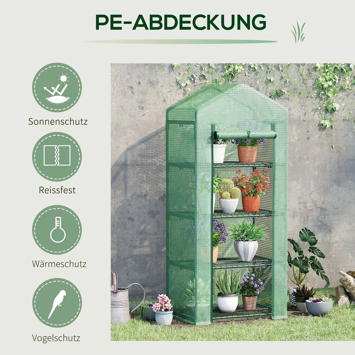 Outsunny Gewächshaus B/H/L: ca. 50x160x70 cm