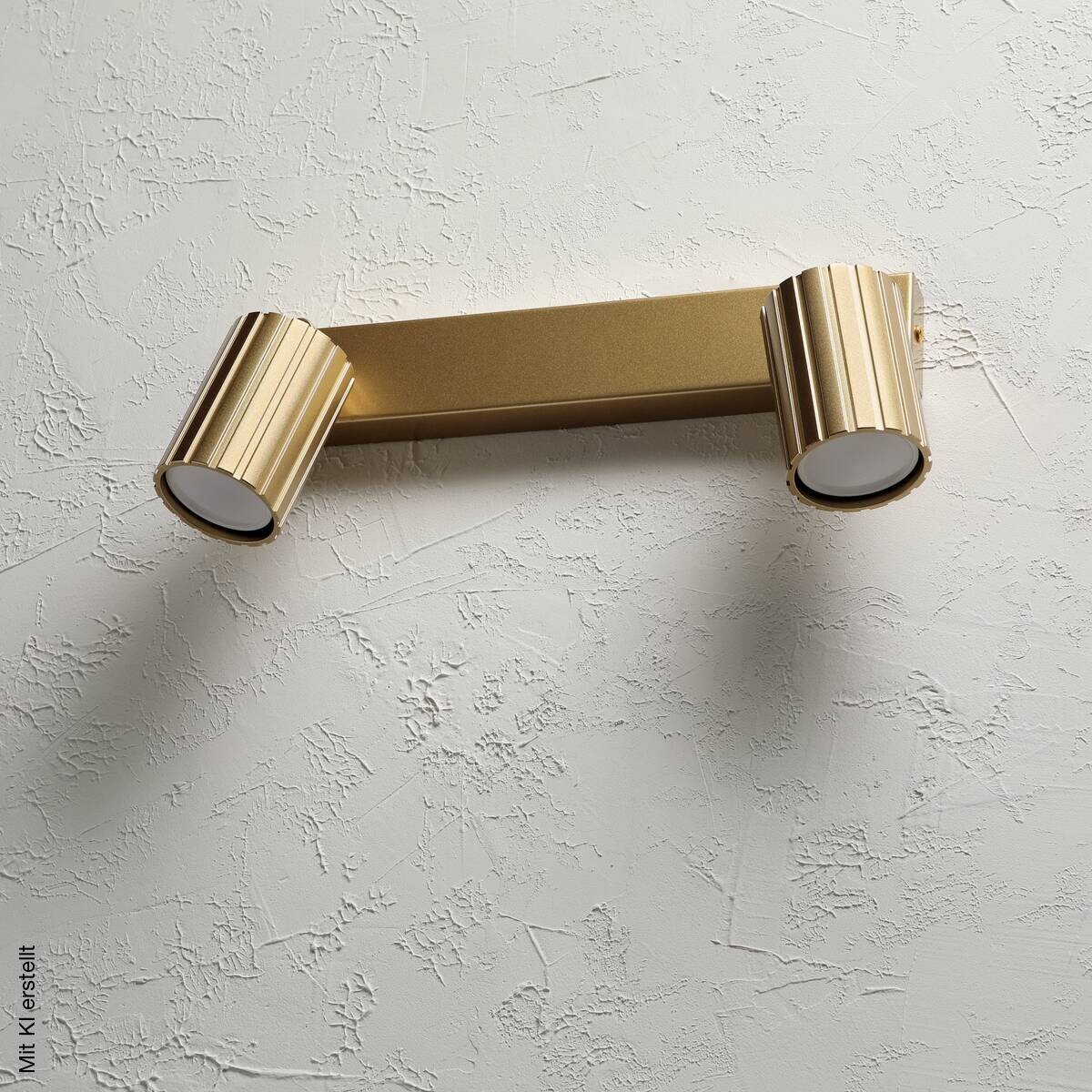 Lamkur Strahler Prisma gold Stahl B/H/L: ca. 6,5x16,5x30 cm 2 Brennstellen