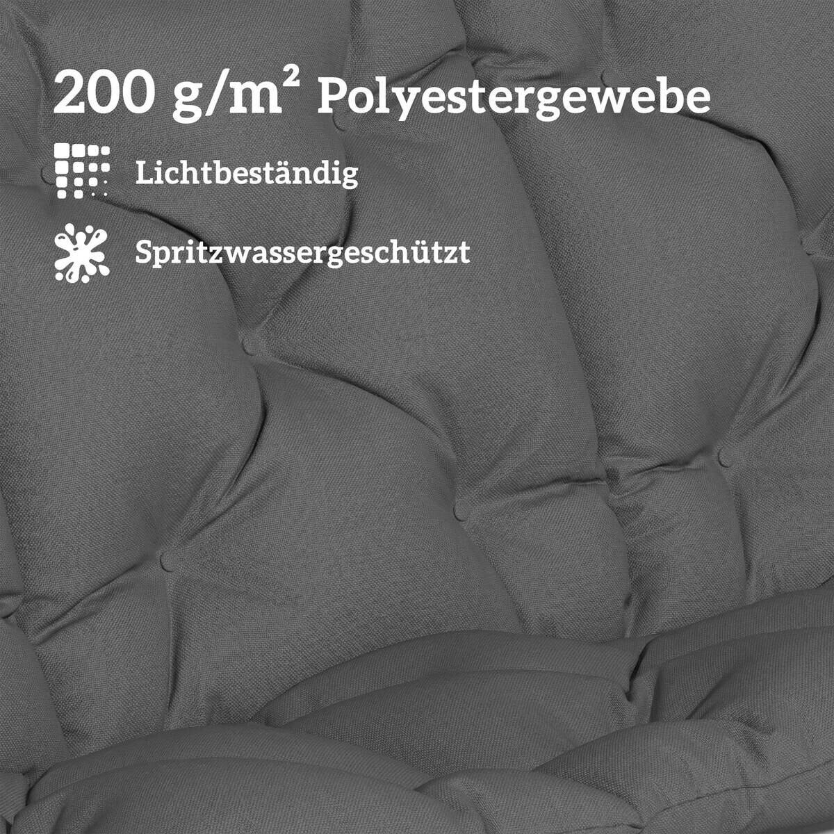 Outsunny Bankauflage dunkelgrau Baumwolle B/H/L: ca. 100x10x150 cm