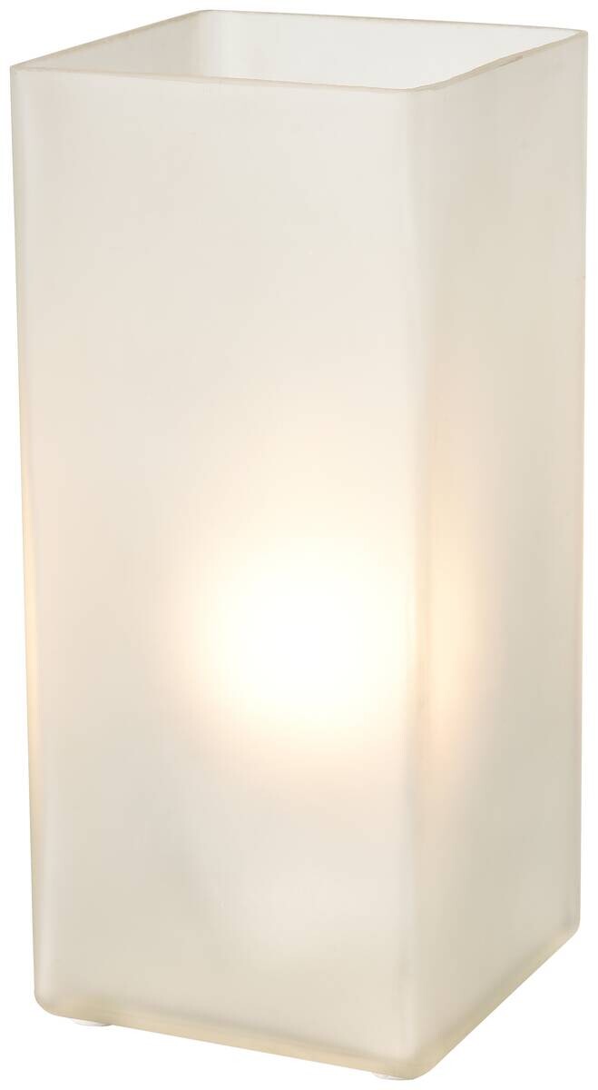 Nolo Tischleuchte Michi weiß Glas B/H/L: ca. 10x22x10 cm E14 1 Brennstellen