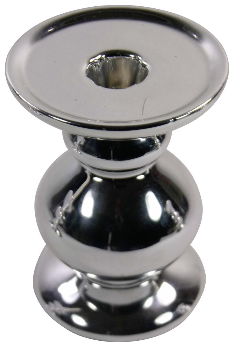 Leuchter silber Keramik B/H/L: ca. 8x12x8 cm | silber | 8,00/12,00/8,00 cm