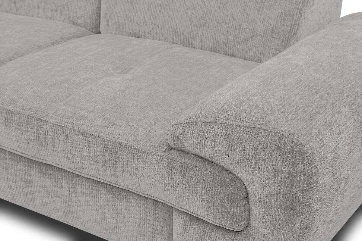 Ecksofa mit Bettfunktion und Bettkasten grau Microfaser B/H/T: ca. 256x73x202 cm