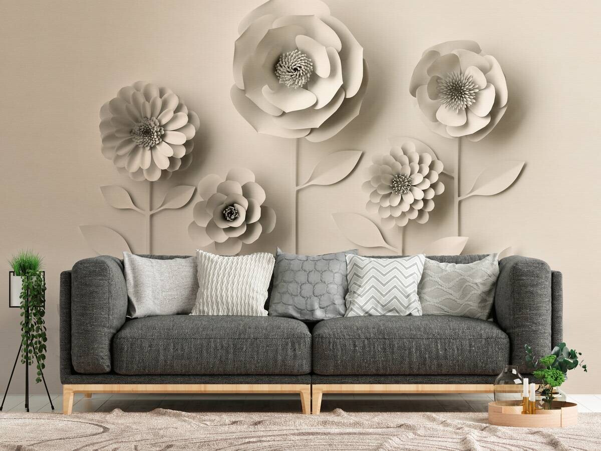 Livingwalls Fototapete 3D-Optik beige B/L: ca. 280x371 cm