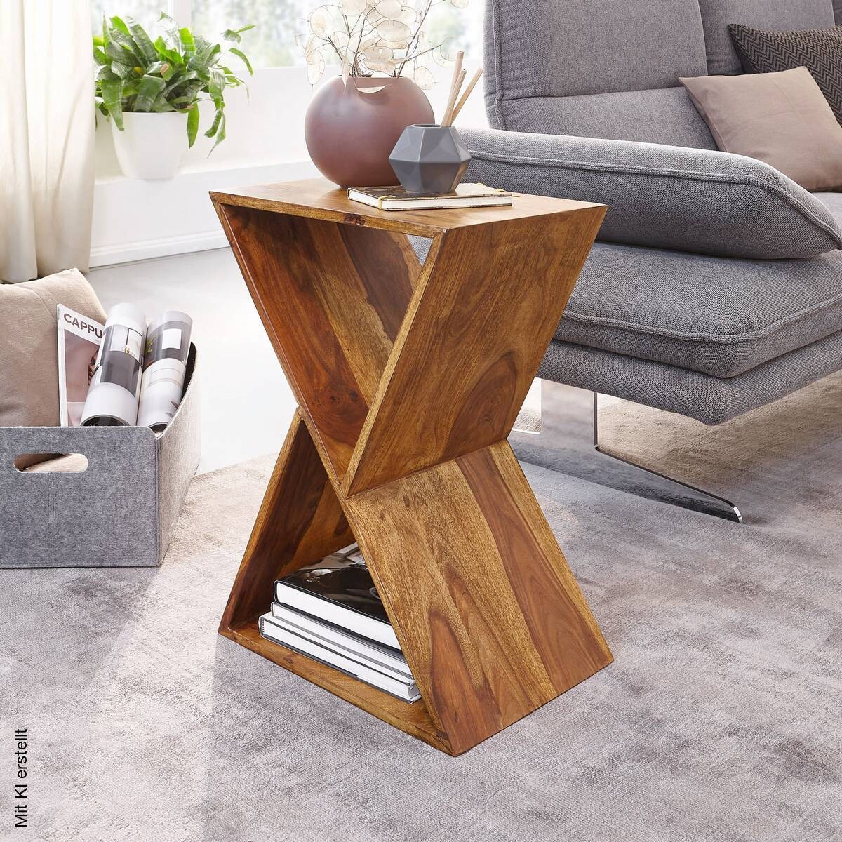 Beistelltisch rosenholz Nachbildung Holz B/H/T: ca. 43x60x30 cm