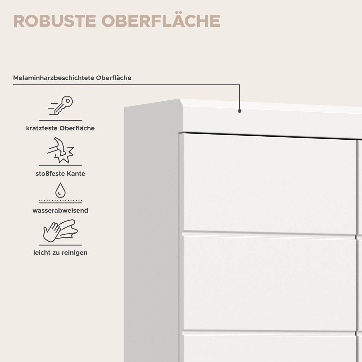 Badhängeschrank Scout weiß weiß Hochglanz B/H/T: ca. 74x79x24 cm