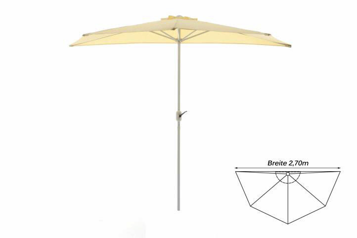 VCM Sonnenschirm Balkon beige Stahlrohr B/H/L: ca. 140x235x270 cm