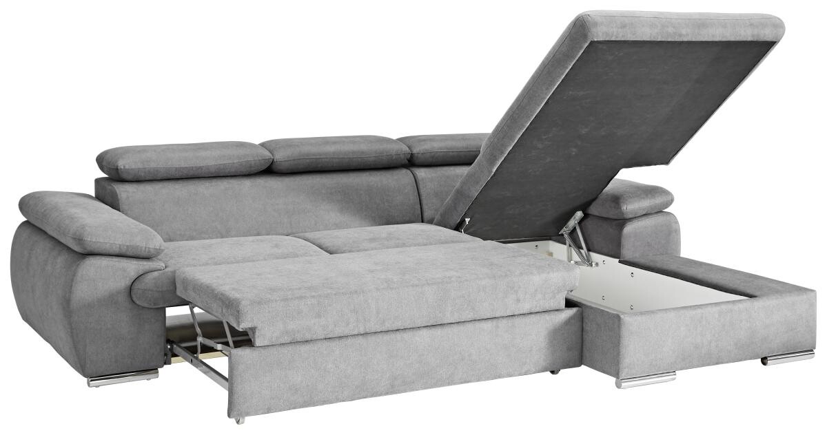 Ecksofa mit Bettfunktion und Bettkasten graubraun B/T: ca. 284x196 cm