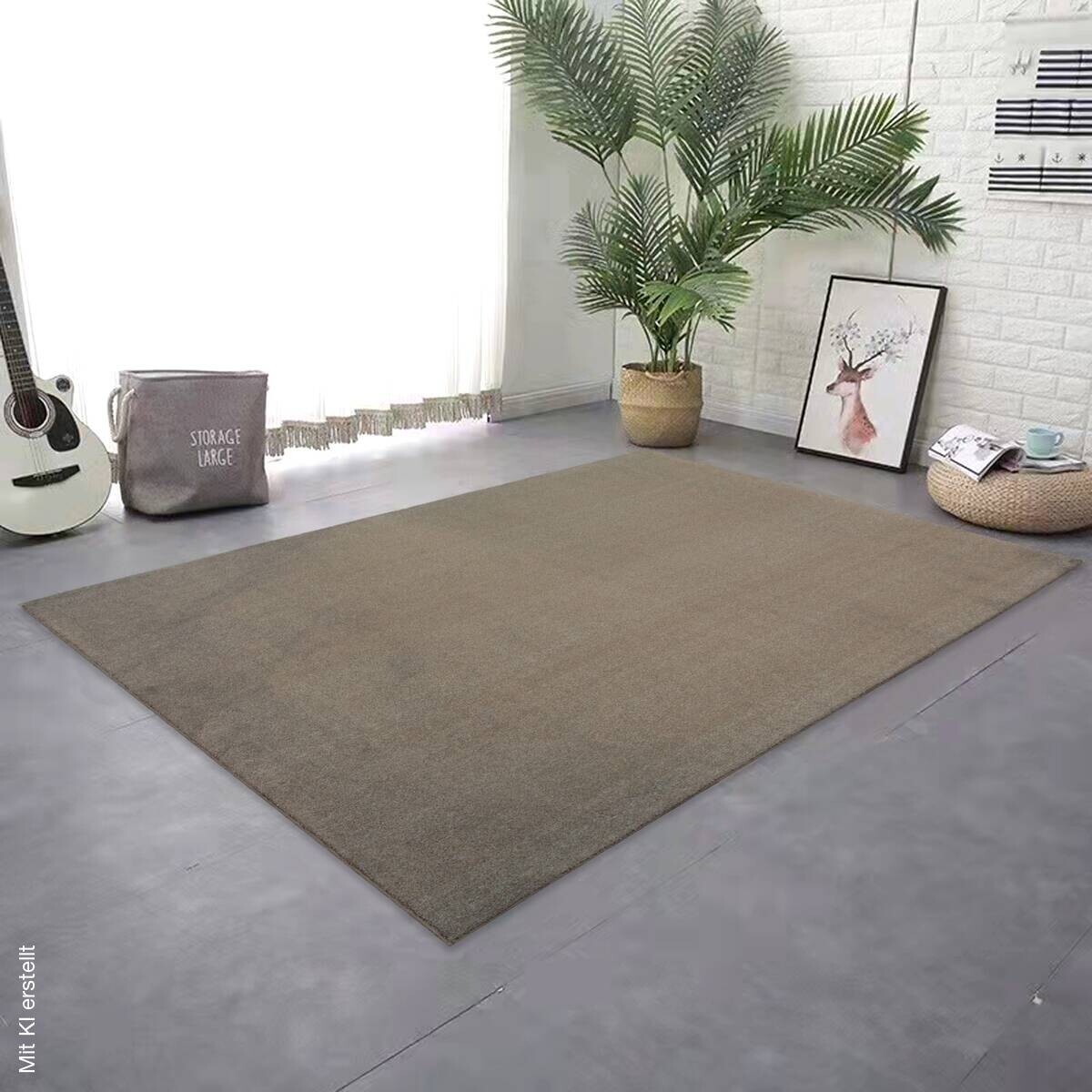 Teppich Flanell Mocca B/L: ca. 120x160 cm
