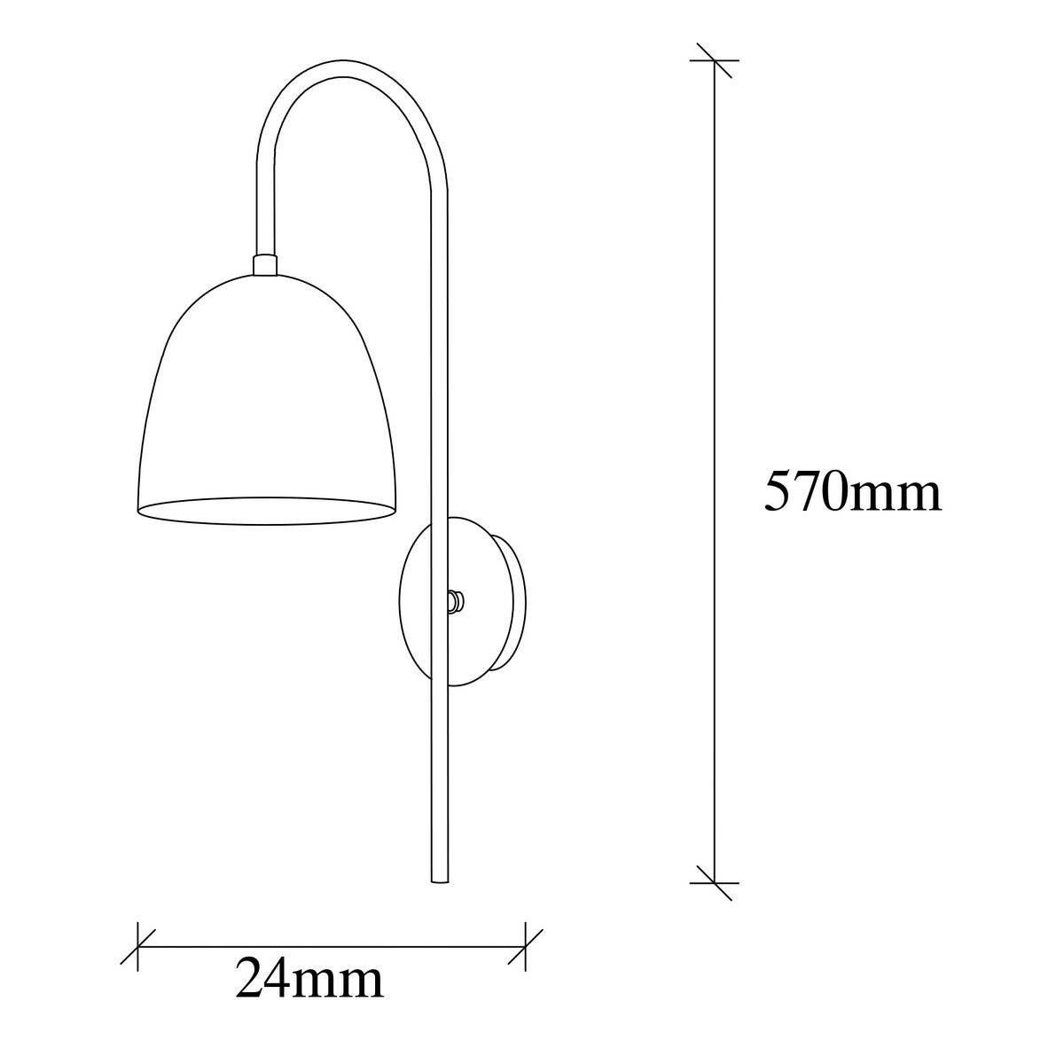 Opviq Wandleuchte schwarz Metall B/H/L: ca. 24x57x16 cm E27 1 Brennstellen