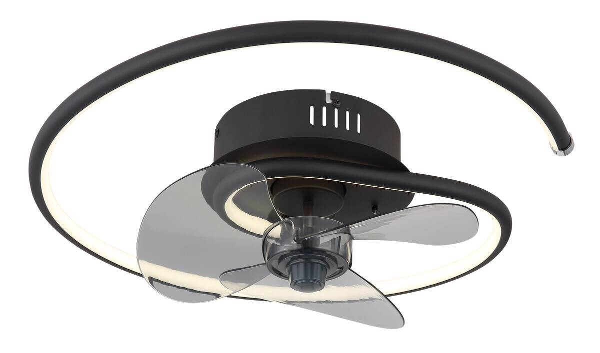 GLOBO Deckenventilator Opal schwarz H/D: ca. 13,9x45 cm max. 30 W