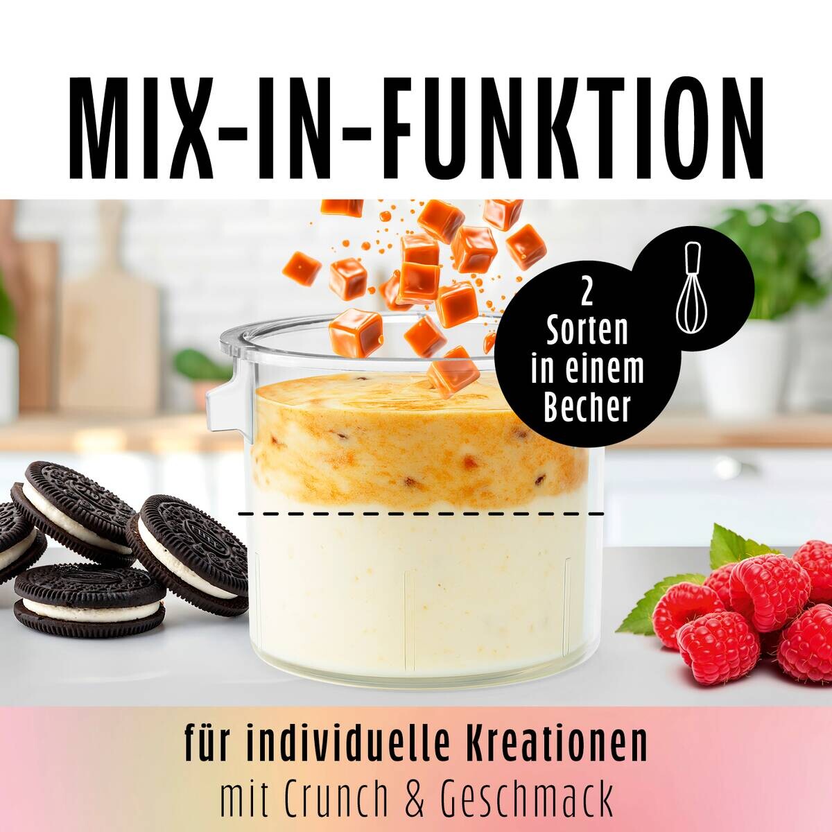 GOURMETmaxx Eismaschine 19769 schwarz Kunststoff B/H/L: ca. 26x40,5x119 cm