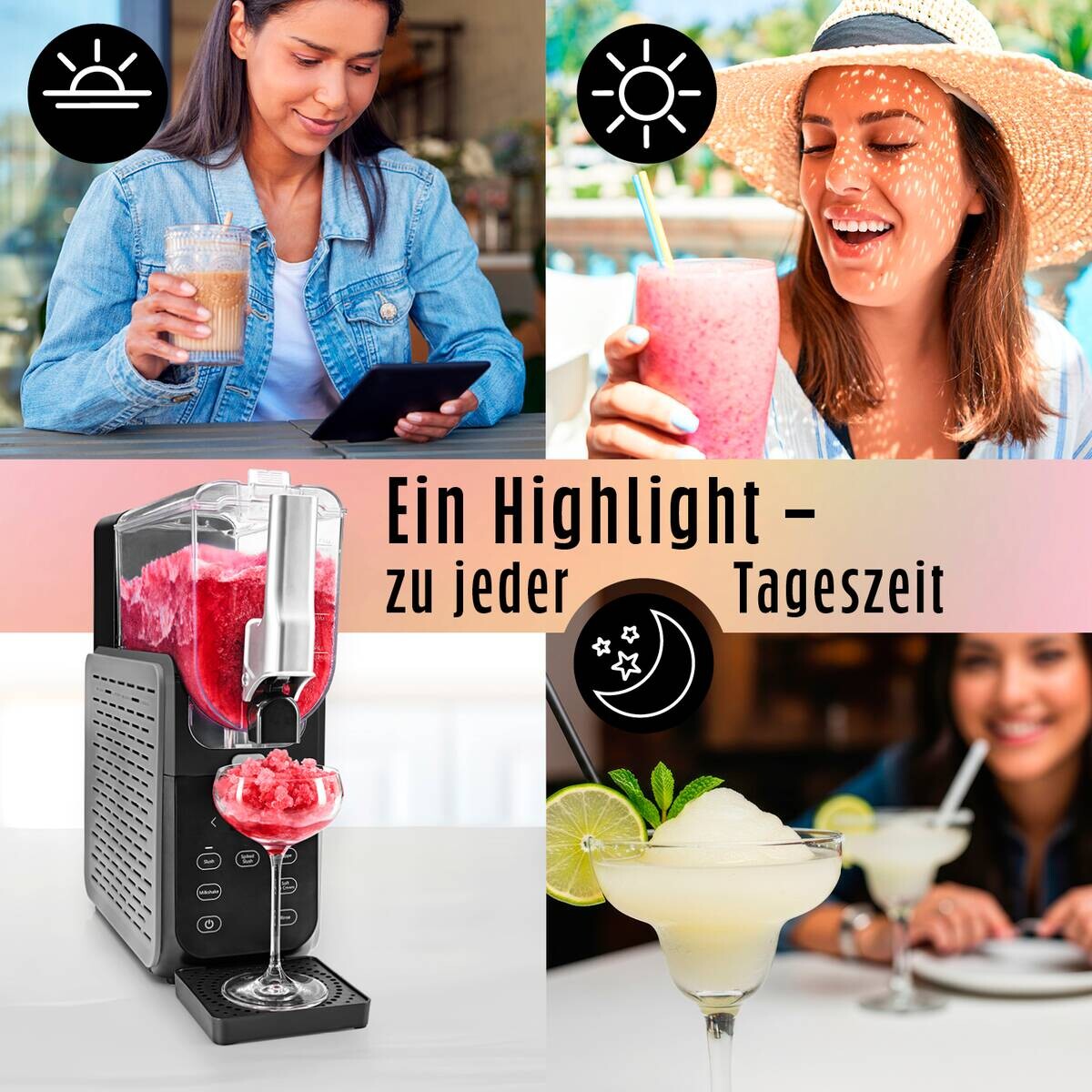 GOURMETmaxx Slushy Ice Maker 19174 schwarz Kunststoff B/H/L: ca. 23x50,5x50 cm