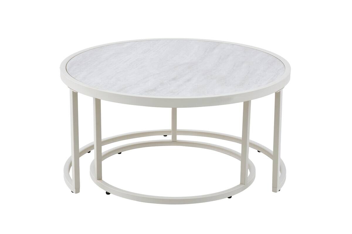 Couchtisch Ille beige Marmoroptik B/H: ca. 80x41 cm