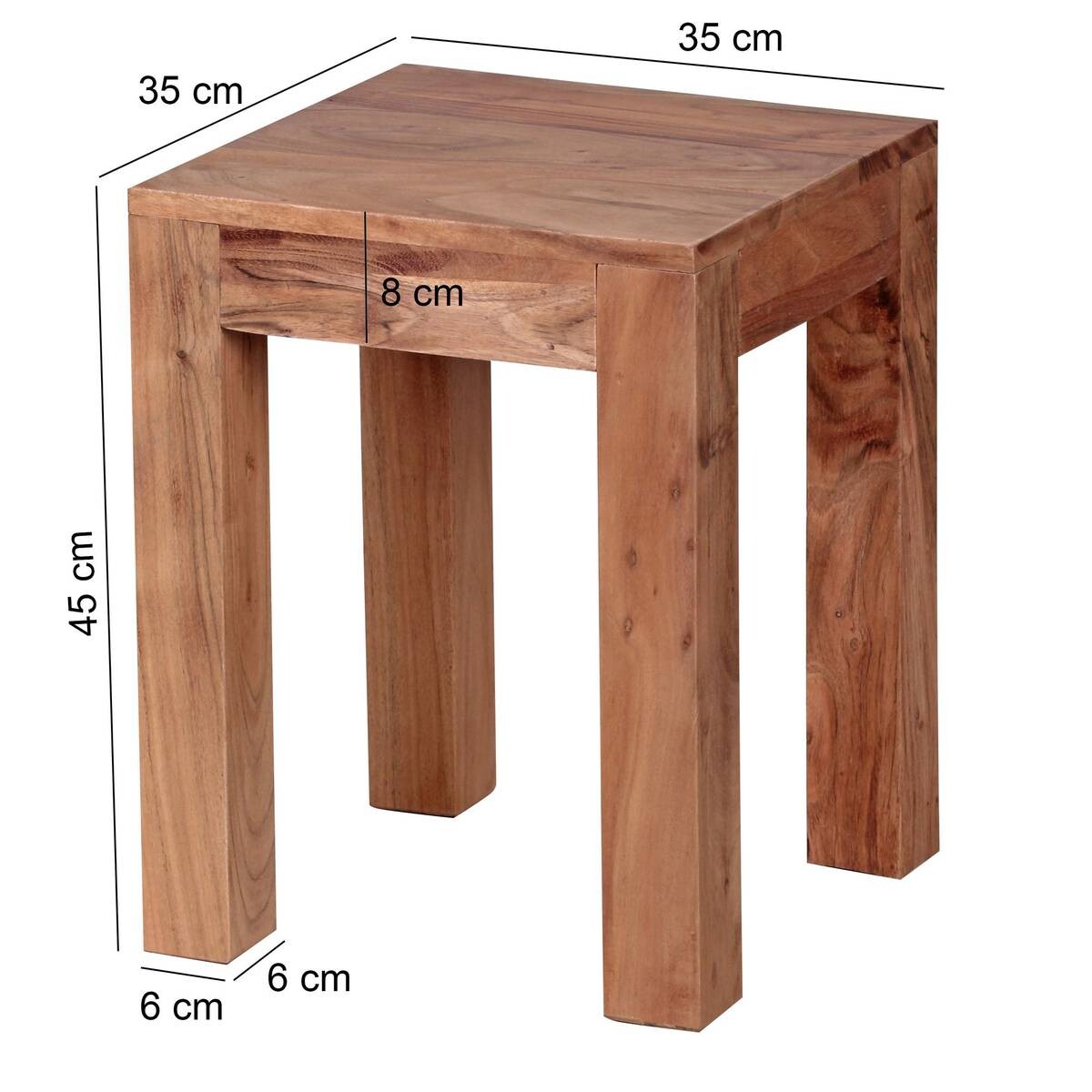 Beistelltisch natur Akazie B/H/T: ca. 35x45x35 cm