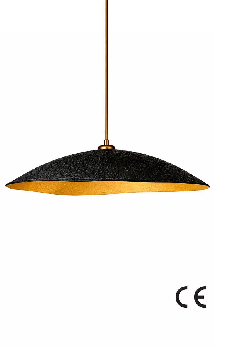Pendelleuchte gold schwarz Beton B/H/L/D: ca. 40x62x40x40 cm E27 1 Brennstellen