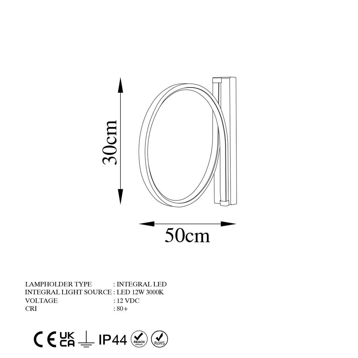 Opviq LED-Wandleuchte gold B/H/T: ca. 30x30x50 cm