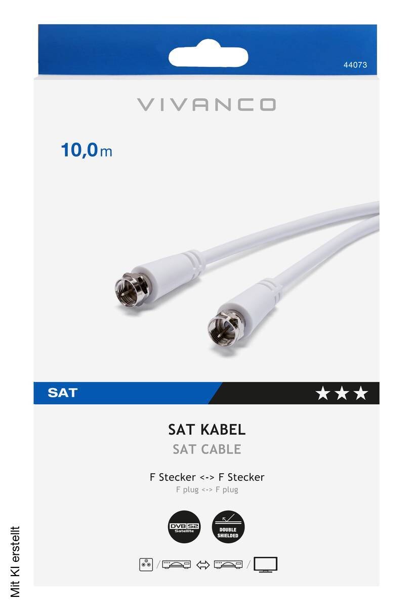 Vivanco SAT-Anschlusskabel weiß