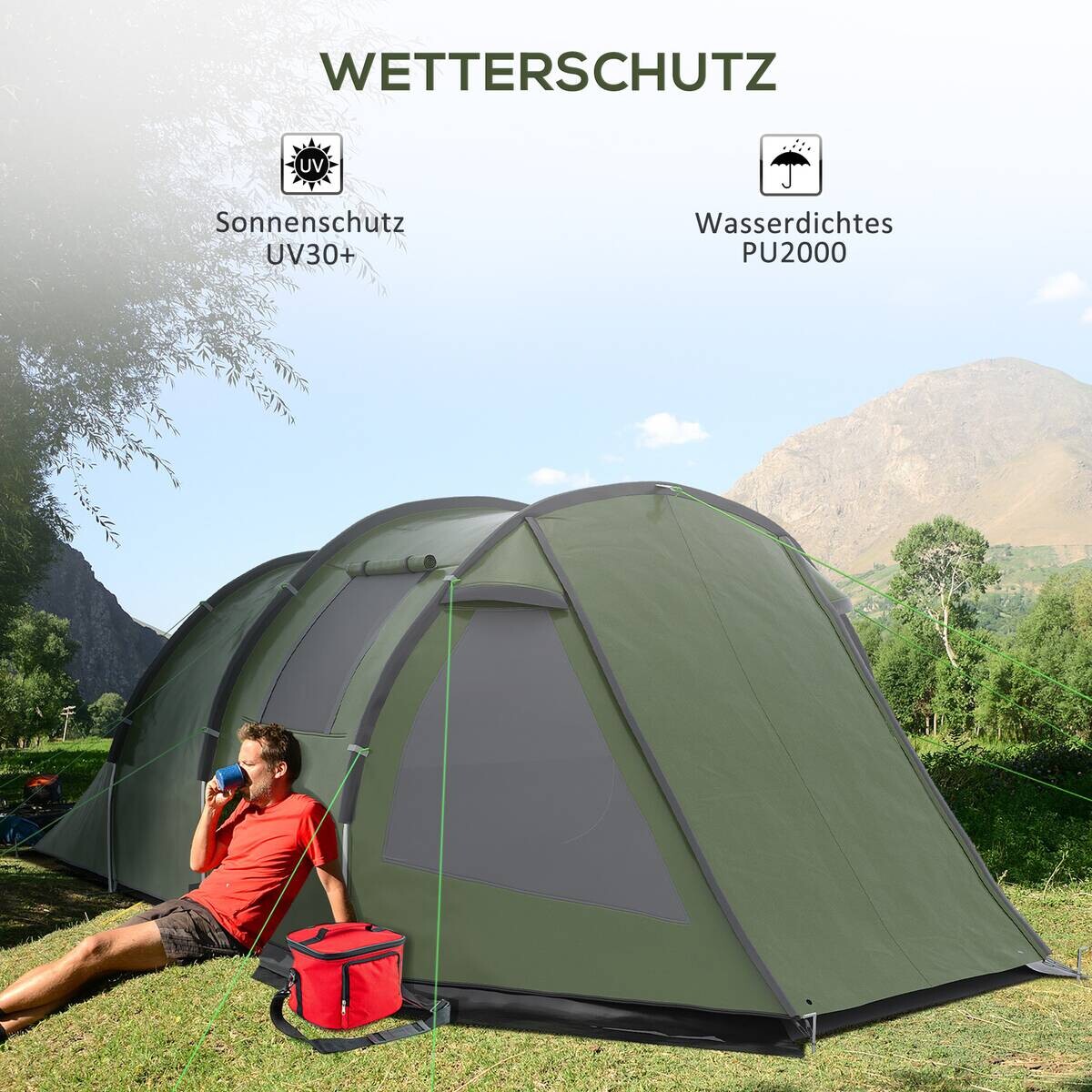 Outsunny Campingzelt B/H/L: ca. 264x172x475 cm