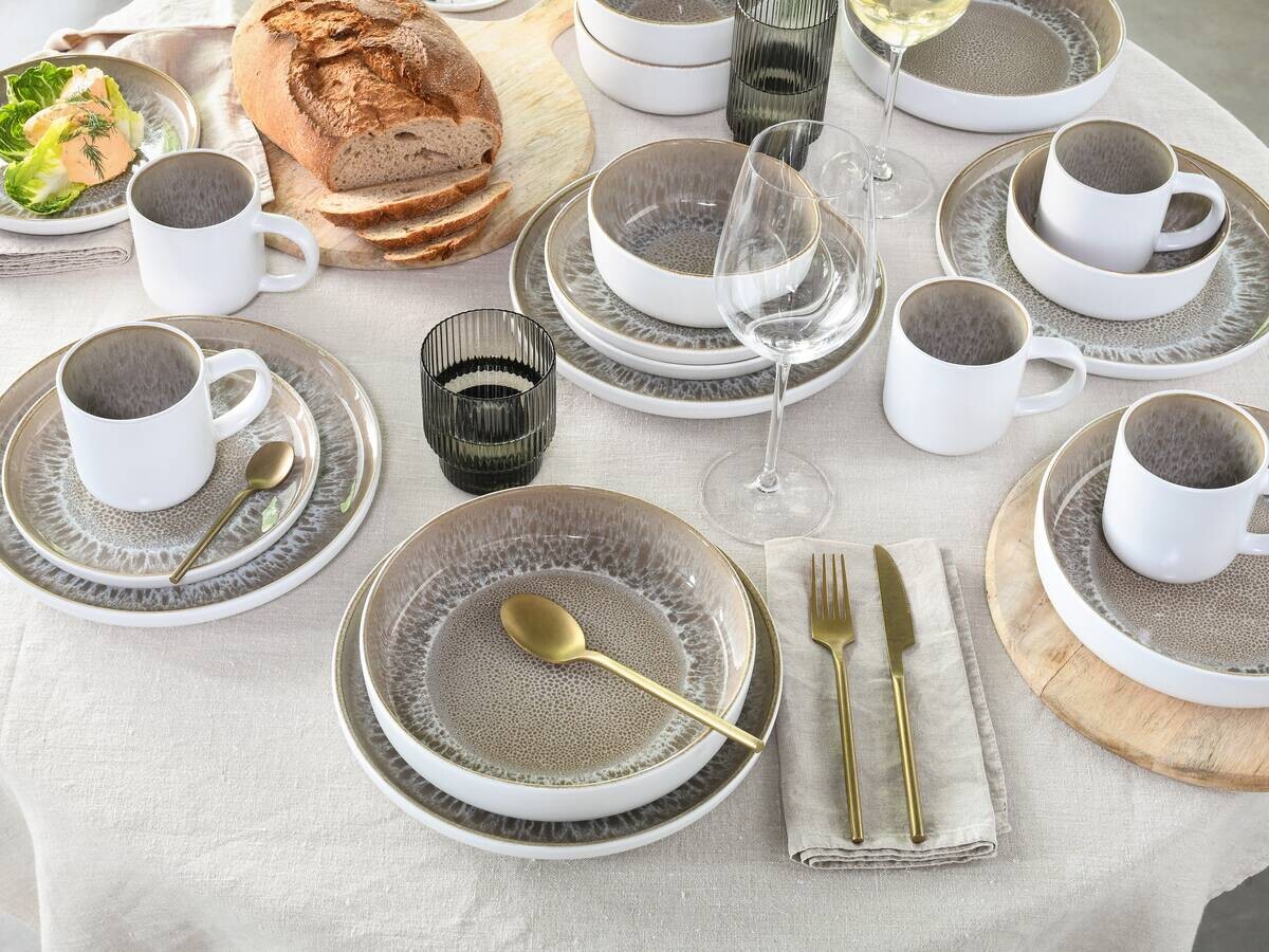 CreaTable Kombiservice Nordic Fjord sand Steinzeug 16 tlg.