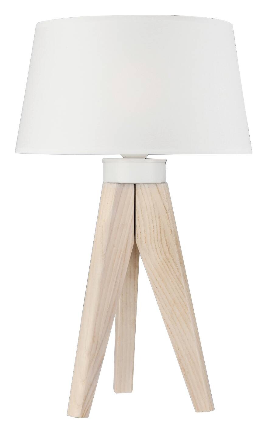 Lamkur Tischlampe weiß Holz Stahl B/H/L: ca. 34x38x38 cm E27 1 Brennstellen