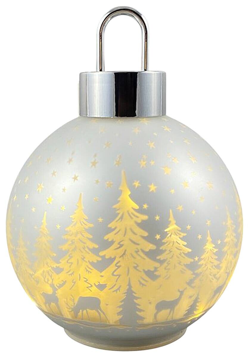 Weihnachtskugel silber Wild