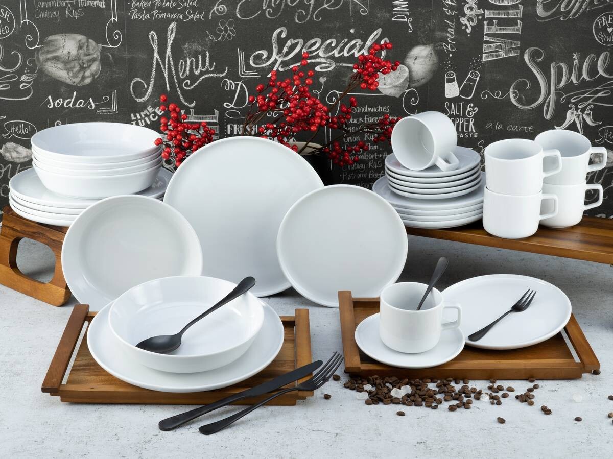 CreaTable Kombiservice Chef Collection weiß Porzellan 30 tlg.
