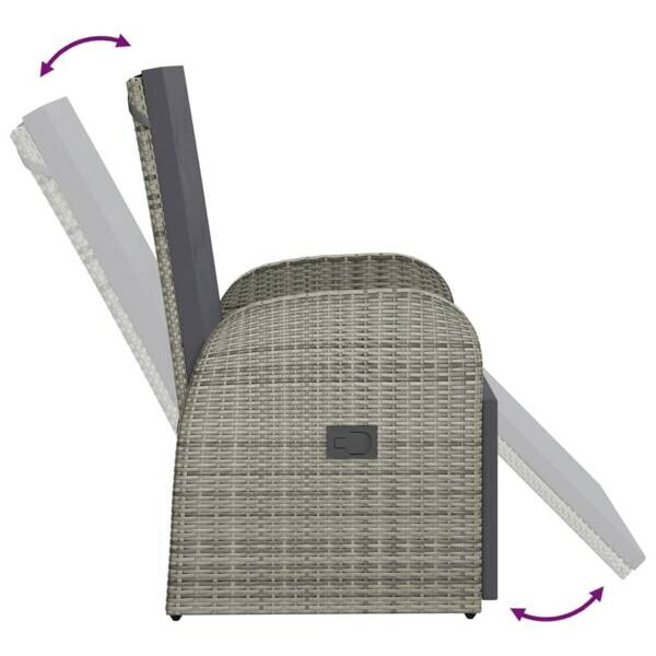 vidaXL Gartensessel grau Kunststoff B/H/L: ca. 69x106x57 cm