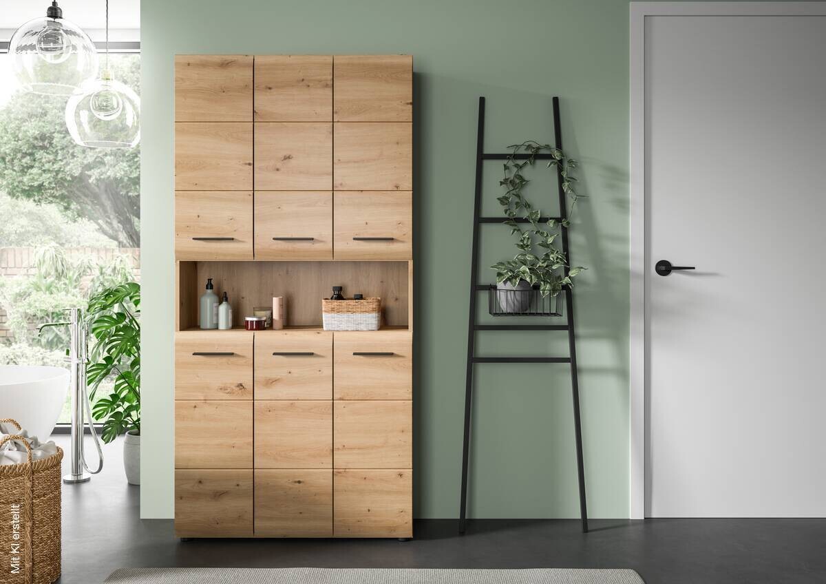 Mehrzweckschrank Ice Artisan Oak Nachbildung B/H/T: ca. 90x185x30 cm