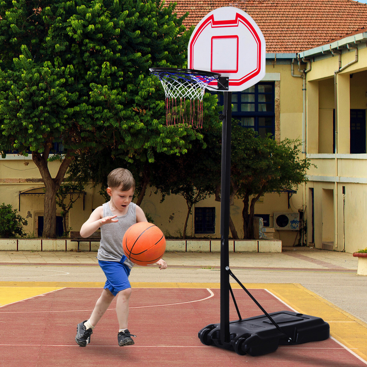 HOMCOM Basketballkorb schwarz B/H/L: ca. 73x210x74 cm
