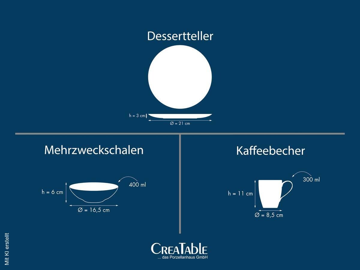 Kaffeeservice grau Steinzeug 12 tlg.