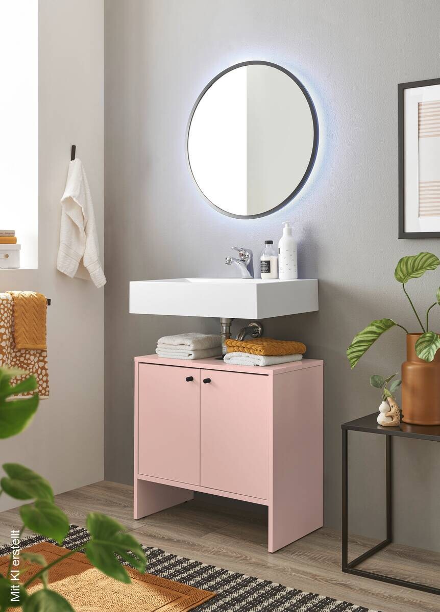 Waschbeckenunterschrank Kairo rosa B/H/T: ca. 60x60x35 cm