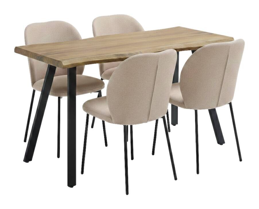 Stuhl Medina beige Webstoff B/H/T: ca. 46x85x48 cm