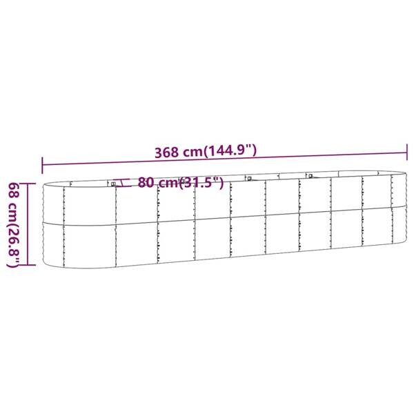Hochbeet grau Stahl B/H/L: ca. 368x68x368 cm