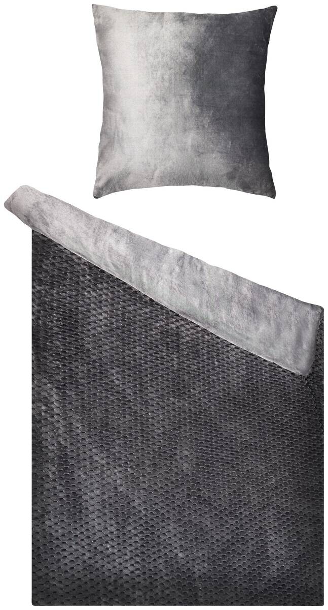 Microfaser Bettwäsche Cashmere touch anthrazit 100% Polyester B/L: ca. 135x200 cm