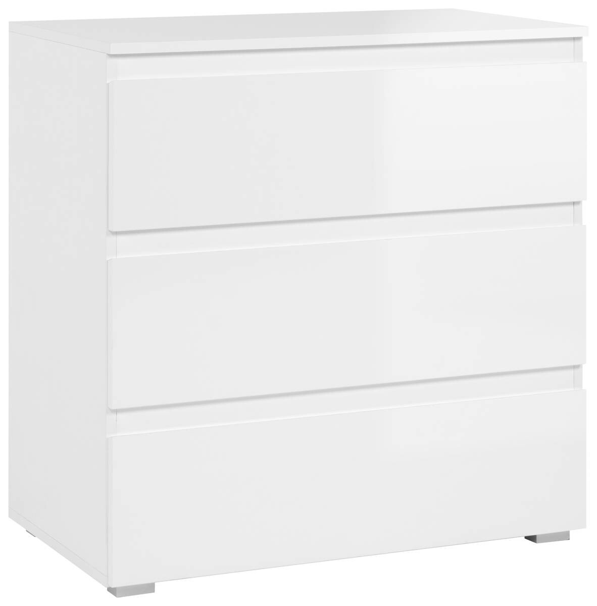 Schubkastenkommode Capetown weiß glänzend weiß B/H/T: ca. 80x80x45 cm