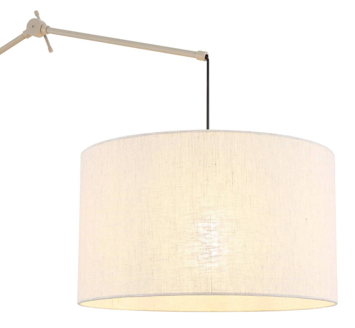 GLOBO Stehleuchte sand beige Metall Leinen B/H/L: ca. 40x200x112 cm E27 1 Brennstellen