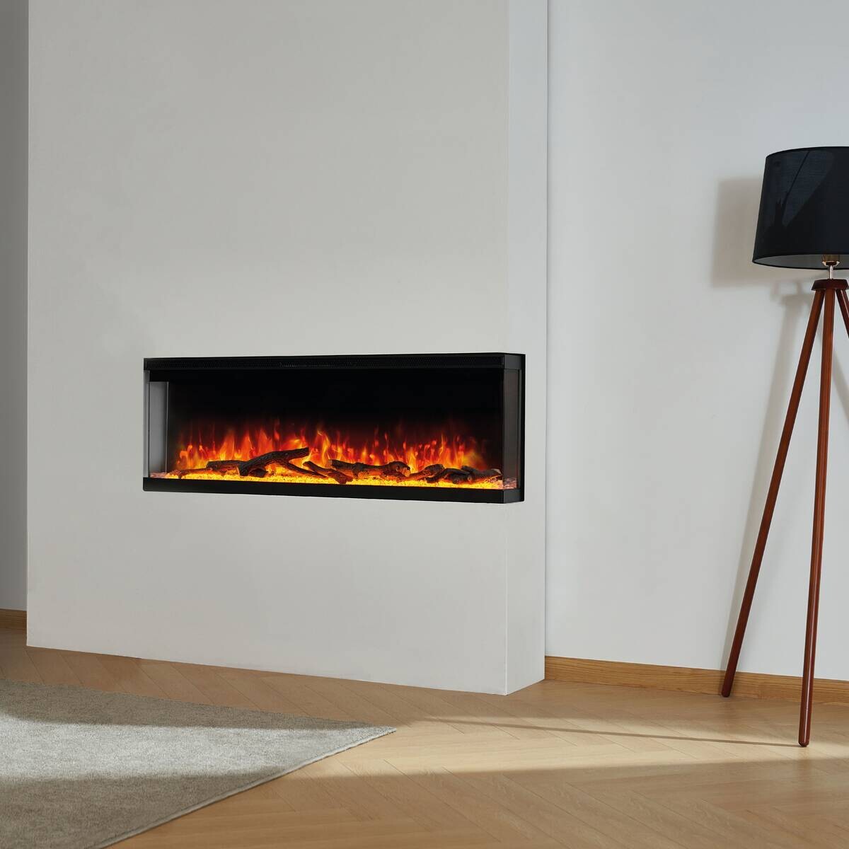 KAMINIO Elektrischer-Kamin LEA schwarz Metall B/H/T: ca. 127,5x43x20 cm ca. 1800 W