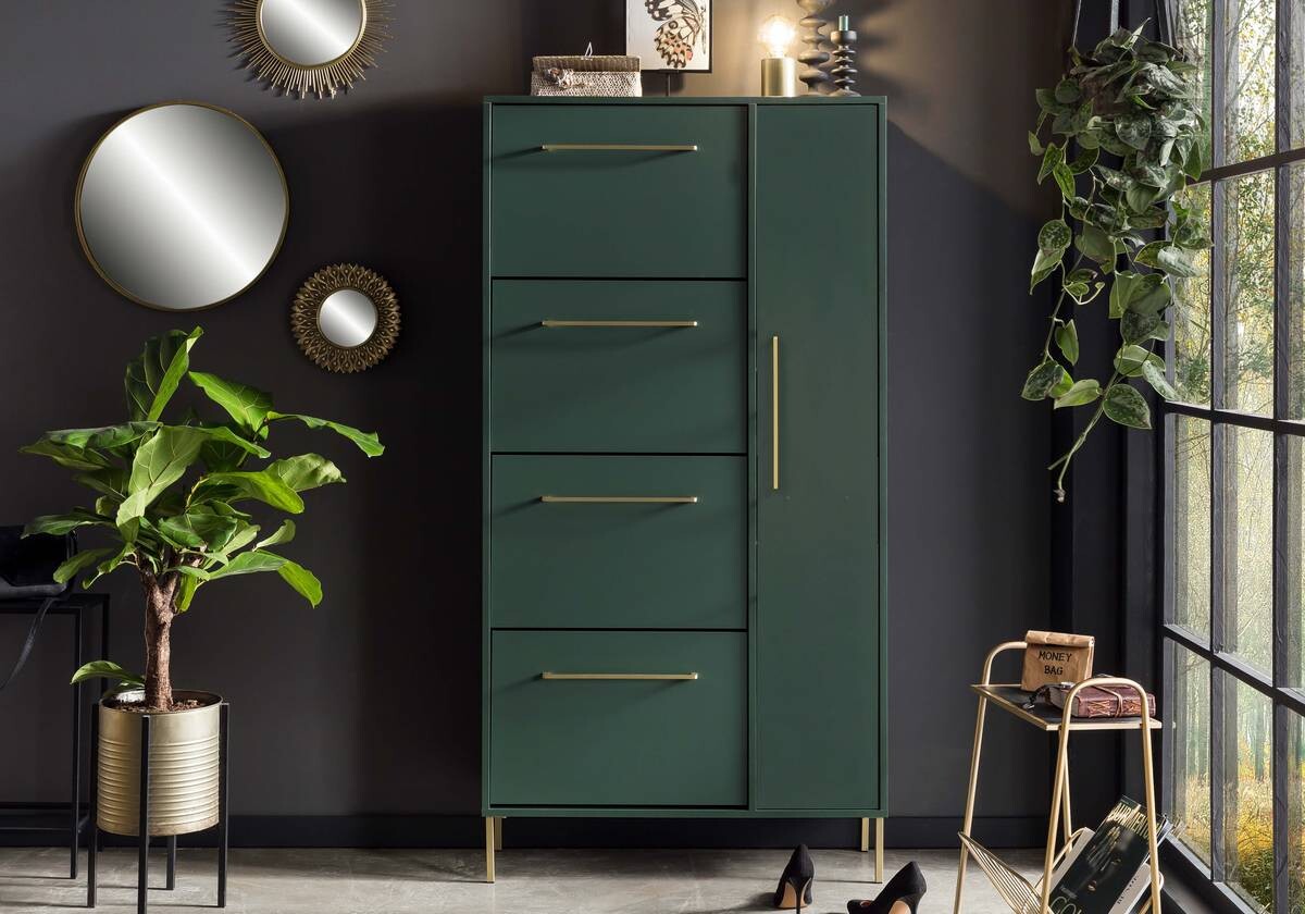 Schuhschrank Kent waldgrün B/H/T: ca. 88,4x174,2x30 cm