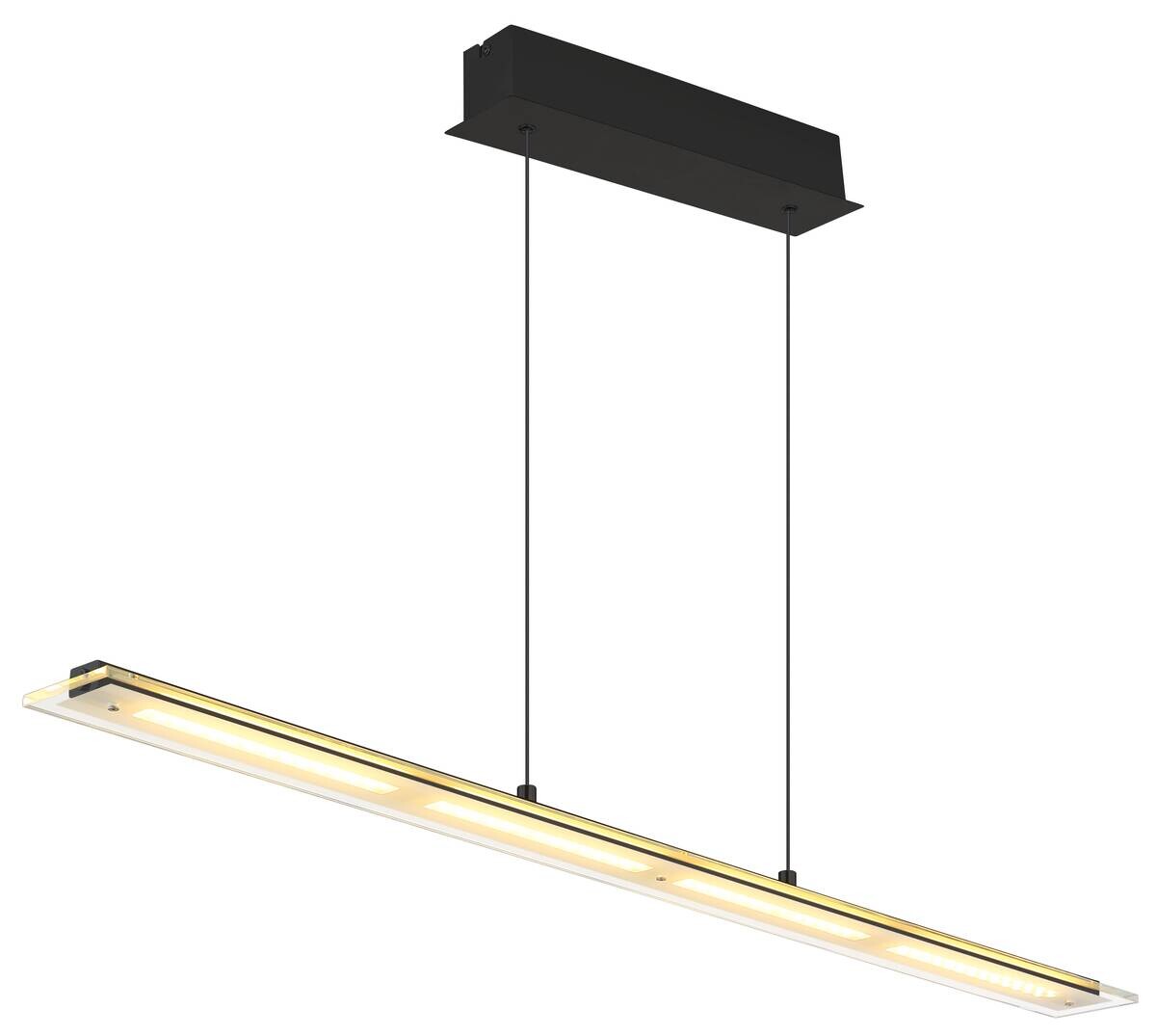 GLOBO LED-Pendelleuchte Novak schwarz Metall Glas B/L/D: ca. 9x115x150 cm