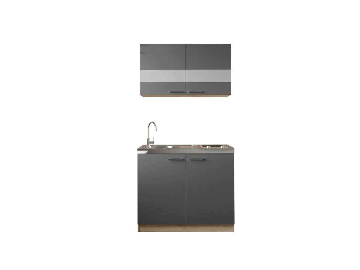 Anbauküchen-Set Merle grau B/H/T: ca. 100x200x60 cm