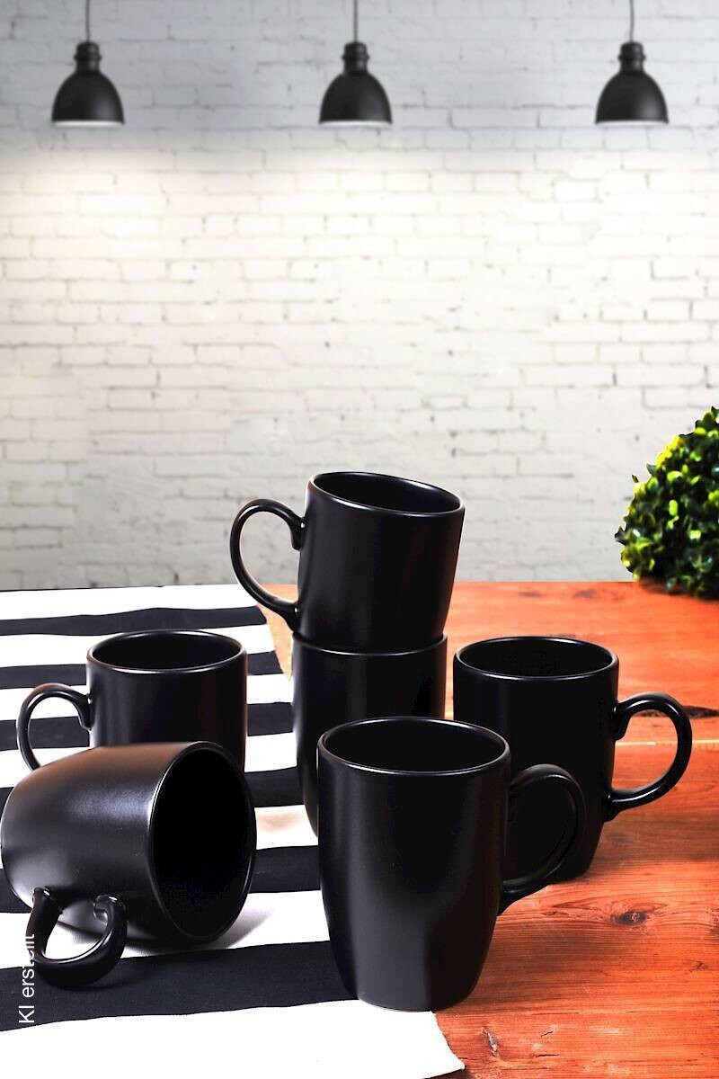 HermiaConcept Kaffeebecher 6-tlg. schwarz Keramik 6 tlg