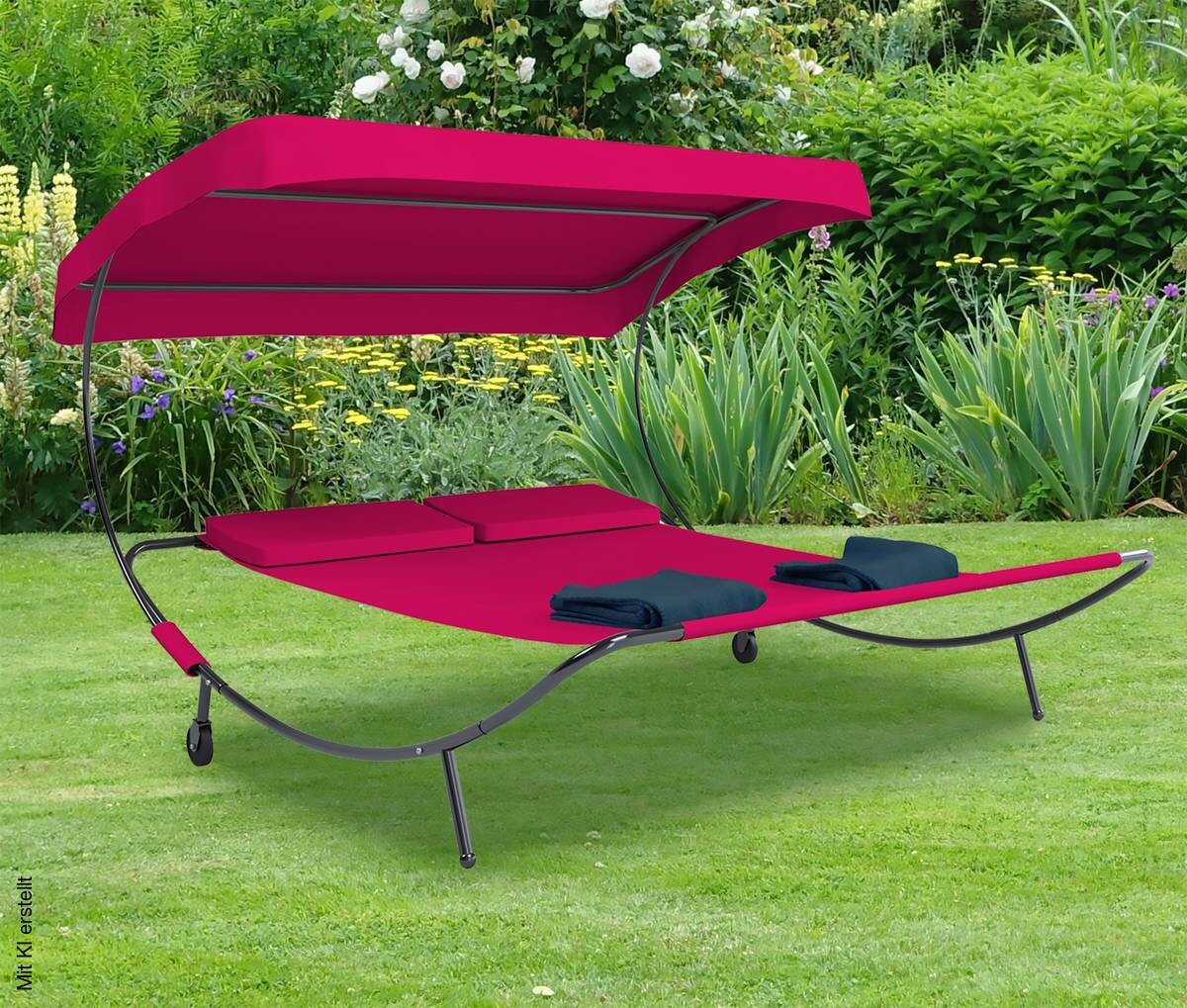 VCM Doppelliege Bindox rot Polyester-Mischgewebe B/H/T: ca. 130x137x200 cm