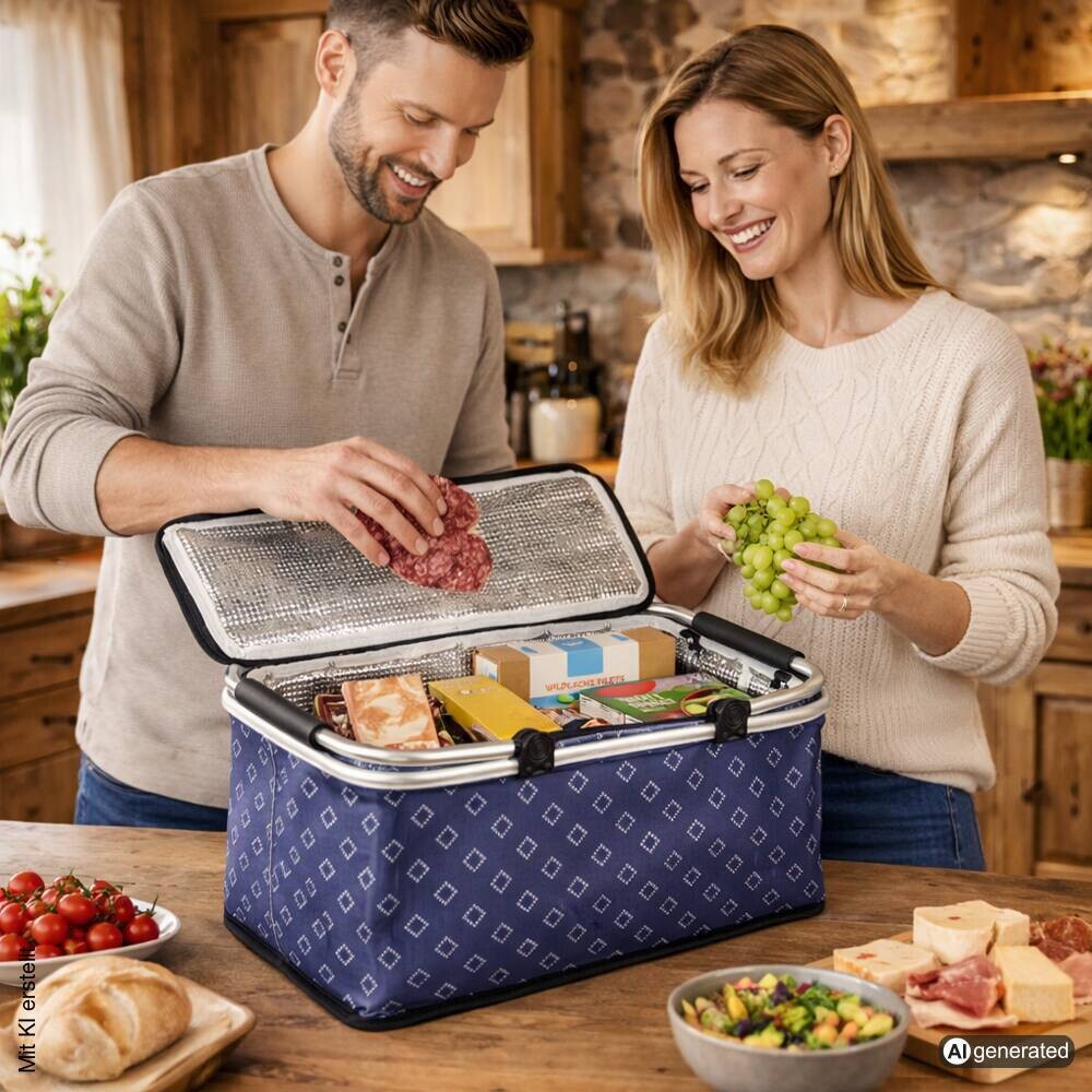 Kesper Einkaufskorb blau Polyester B/H/L: ca. 29x50x255 cm