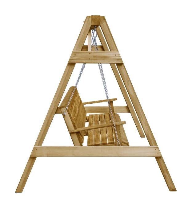 vidaXL Hollywoodschaukel natur Holz B/H/L: ca. 150x157x205 cm