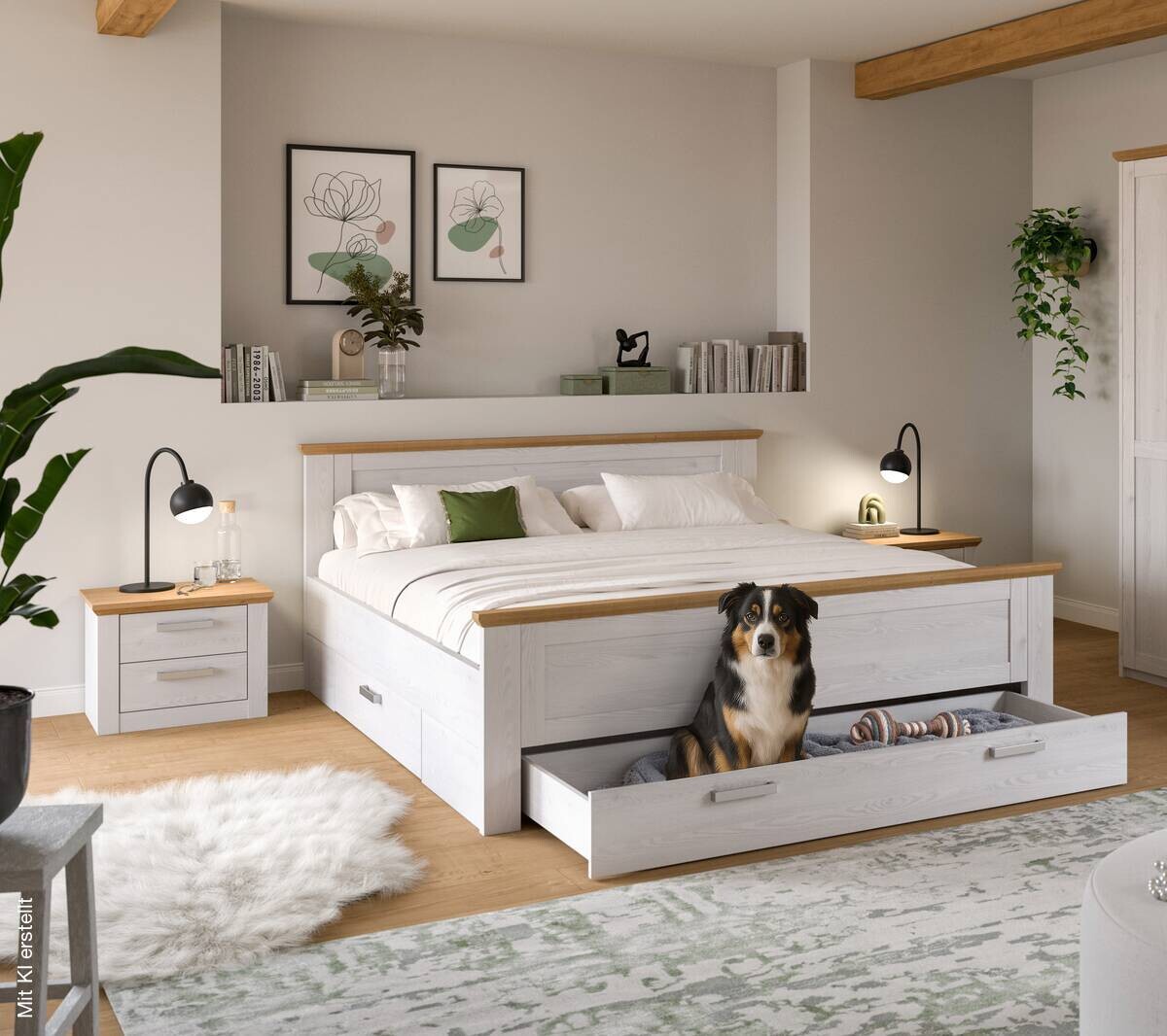 Bettanlage VERONA Sibiu Lärche Nachbildung Eiche Artisan Nachbildung