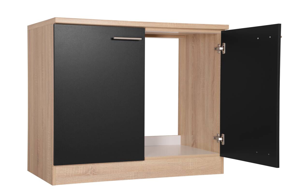 Spülenunterschrank Merle schwarz B/H/T: ca. 100x85x60 cm